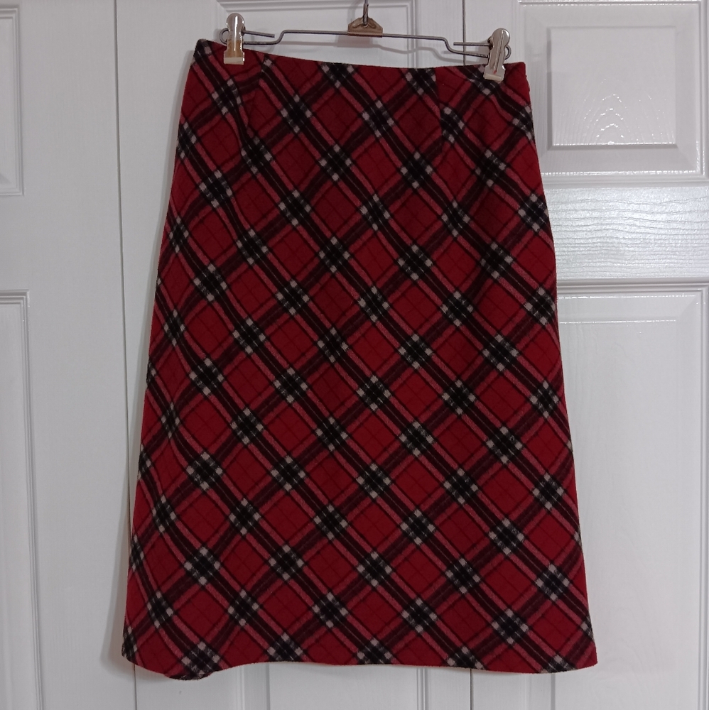 Vintage Plaid Wool Skirt